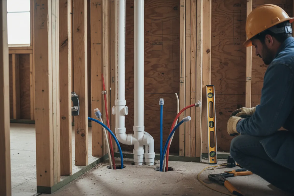 Drain and supply rough-in during Garbage Disposal Repair in Summers